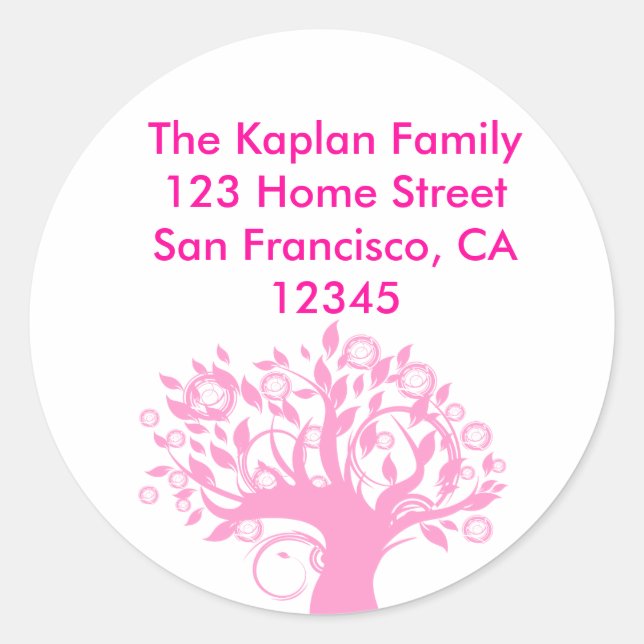 Tree of Life Pink Envelope Seal (Front)
