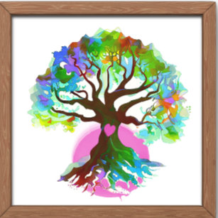 Tree of Life Pink Heart  Poster
