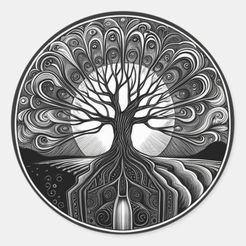 Tree of Life Postcard  Classic Round Sticker