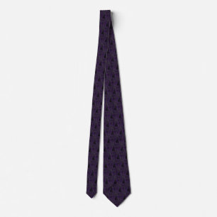 Tree of Life Purple Black Neck Tie - Custom Color