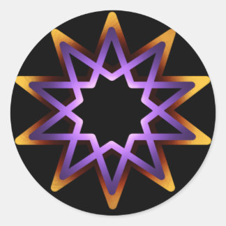 Tree Of Life Purple Orange Star Symbol Classic Round Sticker