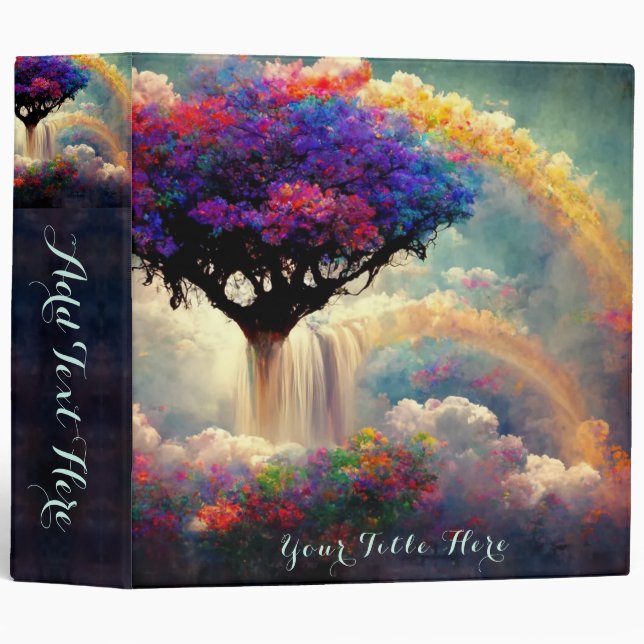 Tree of Life Rainbow 3 Ring Binder (Front/Spine)
