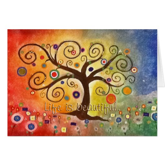 Tree of Life Rainbow Beautiful Painting Fine Art (Front Horizontal)