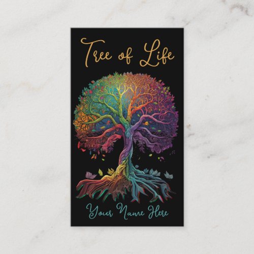 Tree of Life Rainbow Colors Business Card