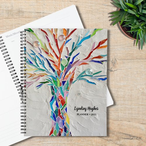 Tree Of Life Rainbow Colors Custom Name 2023  Planner