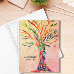 Tree Of Life Rainbow Colors Custom Name Planner<br><div class="desc">This unique Planner is decorated with a rainbow colored Tree of Life mosaic on a pale green background.
The original design was made using tiny pieces of brightly colored glass.
Customize it with your name and year.
Original mosaic © Michele Davies.</div>