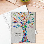 Tree Of Life Rainbow Colors Custom  Planner<br><div class="desc">This unique Planner is decorated with a rainbow colored Tree of Life mosaic on a pale gray background.
The original design was made using tiny pieces of brightly colored glass.
Customize it with your name and year.
Original mosaic © Michele Davies.</div>