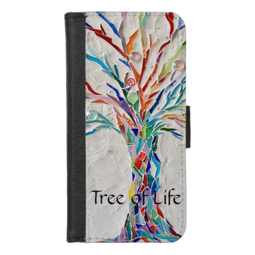 Tree of Life Rainbow Colors iPhone 87 Wallet Case