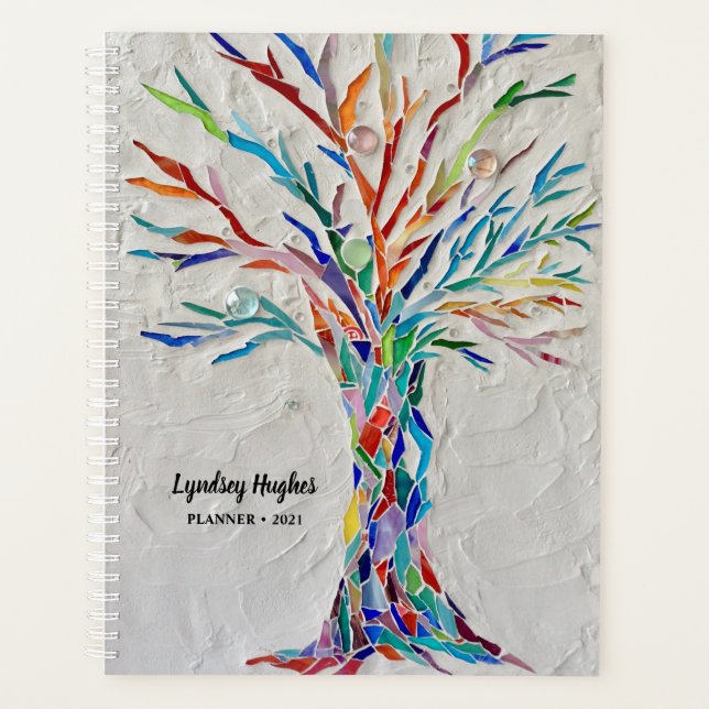 Tree Of Life Rainbow Colors Personalized 2021 Planner (Front)