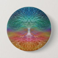 Tree of Life Rainbow Hearts Button