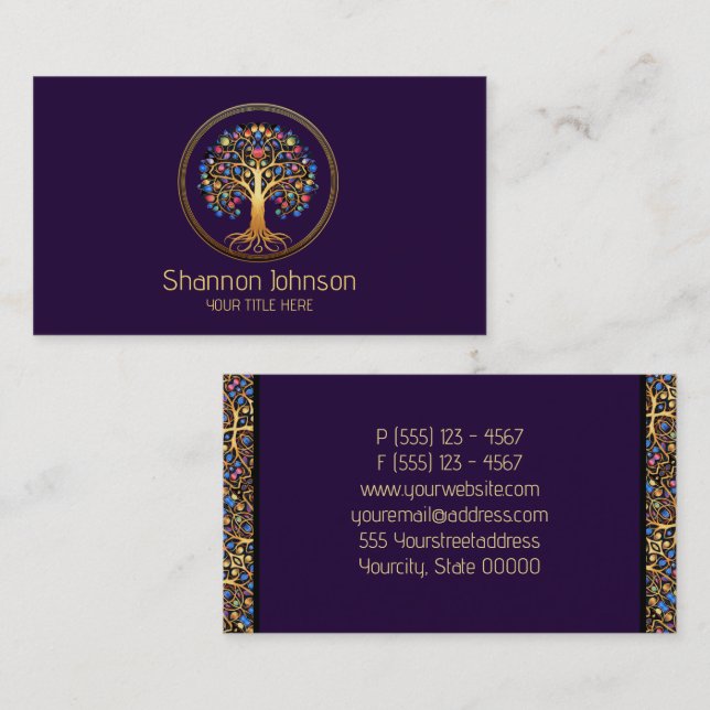 Tree of Life Round Logo Business Card (Front/Back)