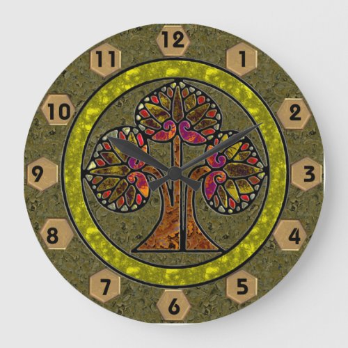 Tree of Life Round Wall Clock Large Clock