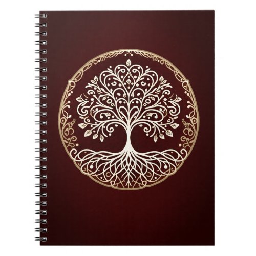 Tree of Life Rustic Dark Red Celtic Notebook