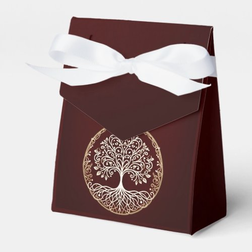 Tree of Life Rustic Dark Red Celtic Wedding Favor Boxes