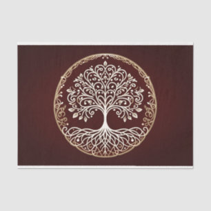 Tree of Life Rustic Dark Red Celtic Wedding Tissue Paper