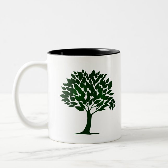 "Tree of life" rustic Two-Tone Coffee Mug (Left)