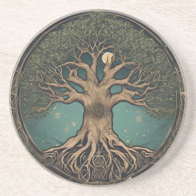 Tree of Life Sandstone Coaster (Front)