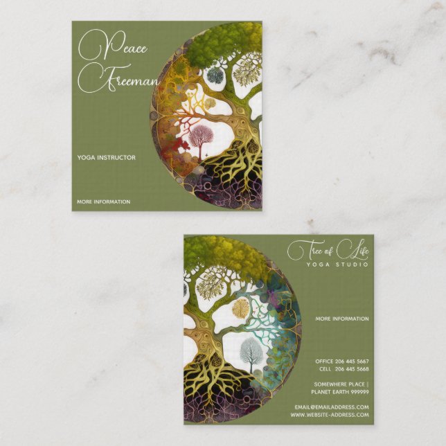 Tree of Life | Seasons Square Business Card (Front/Back)