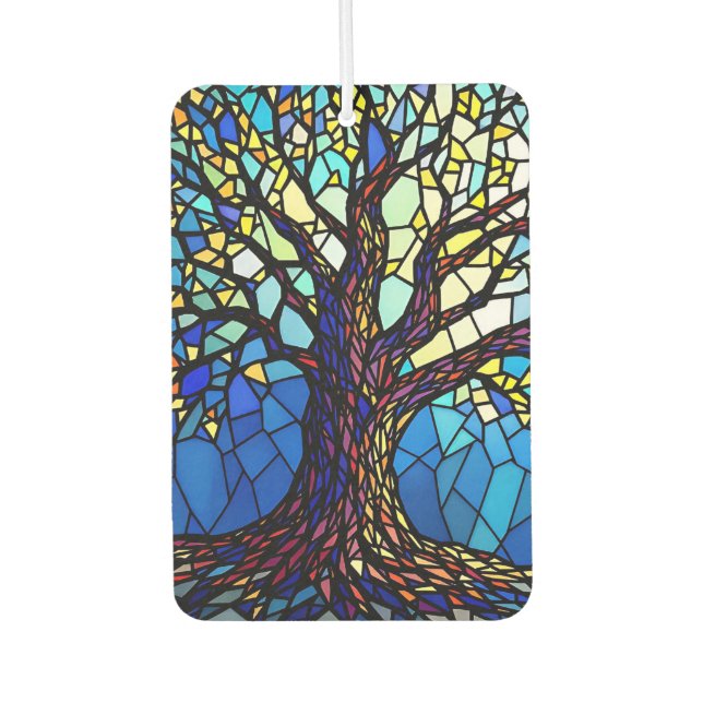 Tree of Life Shattered Glass Mosaic Air Freshener (Front)