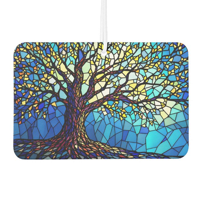 Tree of Life Shattered Glass Mosaic Air Freshener (Front)