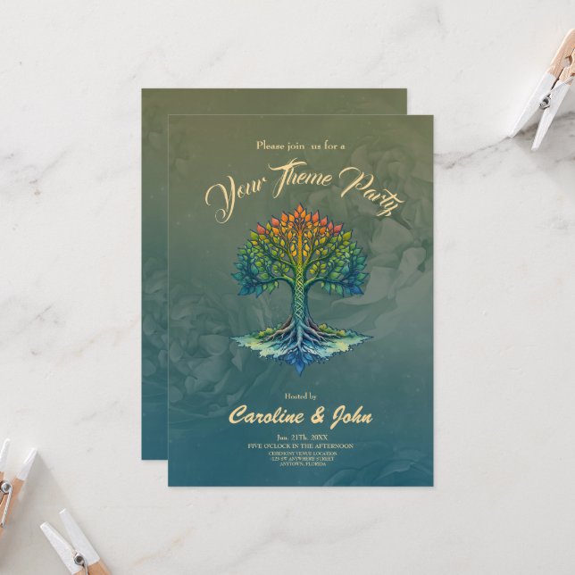 Tree of Life Shifting Dawn  Invitation (Front/Back In Situ)