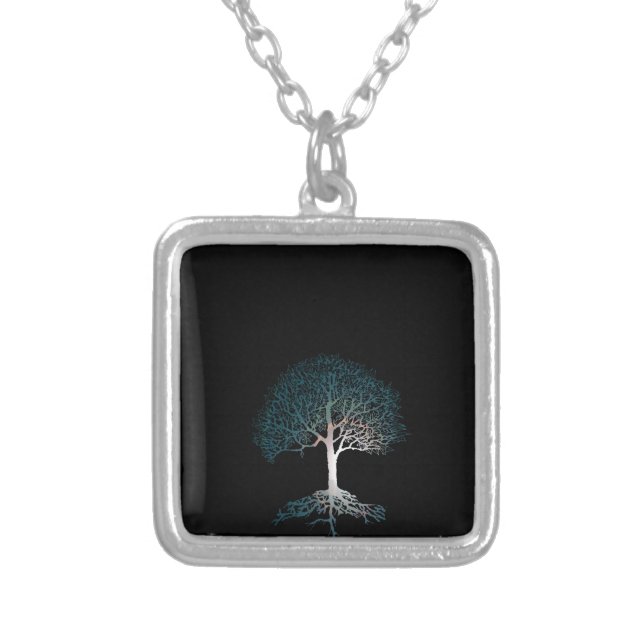 Tree of Life Silent Night Silver Plated Necklace (Front)