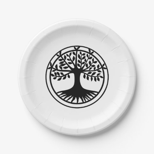 Tree of life silhouette paper plates