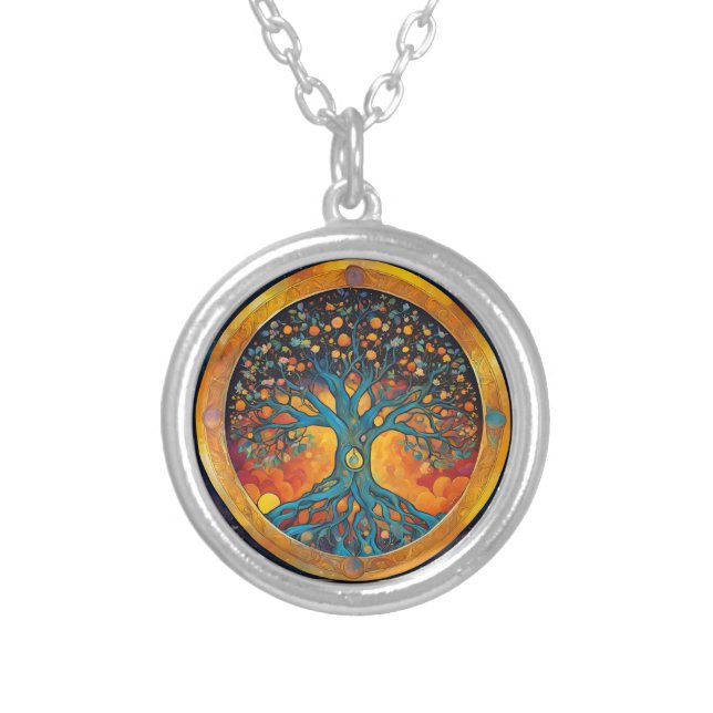Tree of Life Silver Plated Necklace (Front)