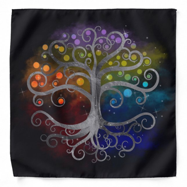 Tree of life Silver Swirl Bandana (Front)