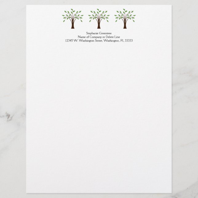 Tree of Life Simple Nature Genealogist Corporate Letterhead (Front)