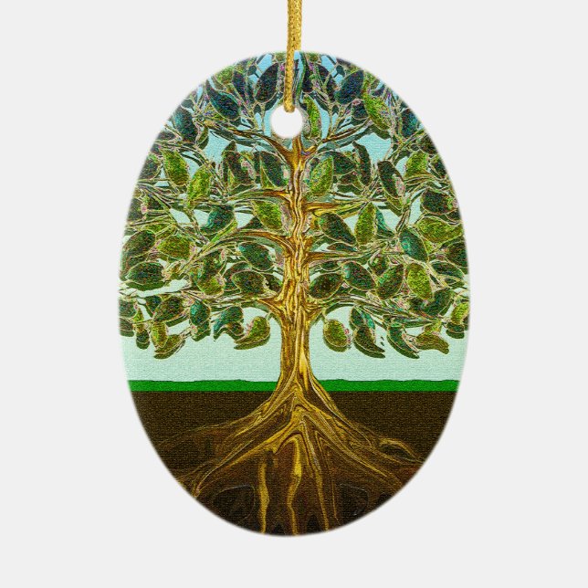 Tree of Life Simple Pleasures of Life Ceramic Ornament (Front)