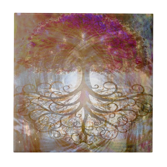 Tree of Life Soul Searching Ceramic Tile (Front)