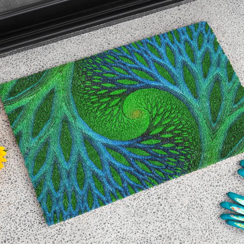 Tree Of Life Spiral Fractal Doormat