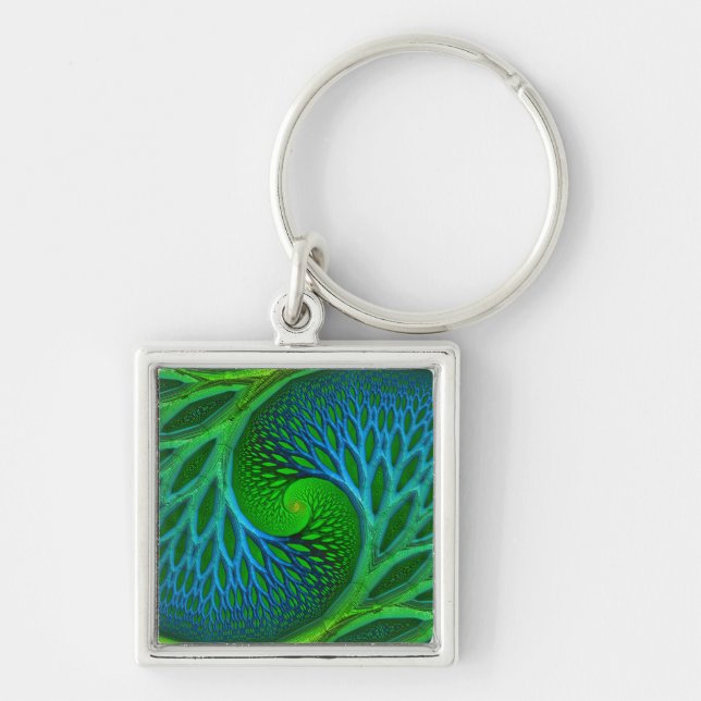 Tree Of Life Spiral Fractal  Keychain (Front)