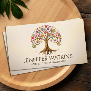 Tree of life - spiral swirl business card