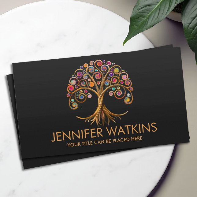 Tree of life - spiral swirl  business card (Creator Uploaded)