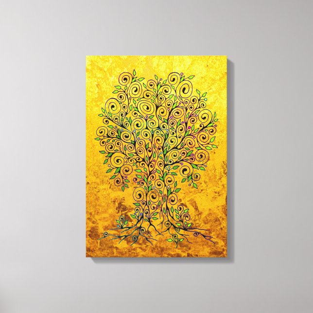 Tree Of Life - Spirals Leaves Fruits 1 Canvas Print (Front)