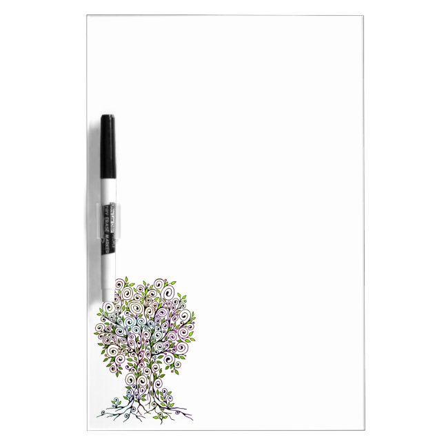 Tree Of Life - Spirals Leaves Fruits 1 Dry Erase Board (Front)