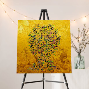 Tree Of Life - Spirals Leaves Fruits 1 Foam Board