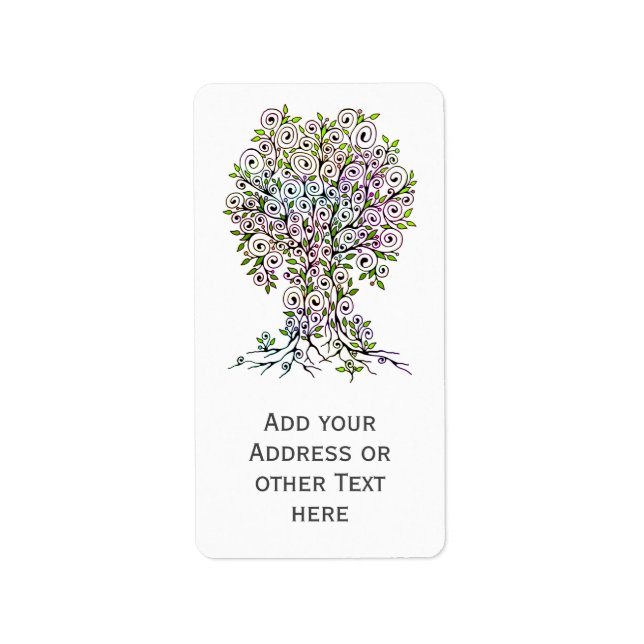 Tree Of Life - Spirals Leaves Fruits 1 Label (Front)