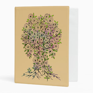 Tree Of Life - Spirals Leaves Fruits 1 Mini Binder