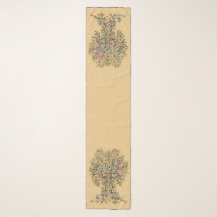 Tree Of Life - Spirals Leaves Fruits 1 Scarf