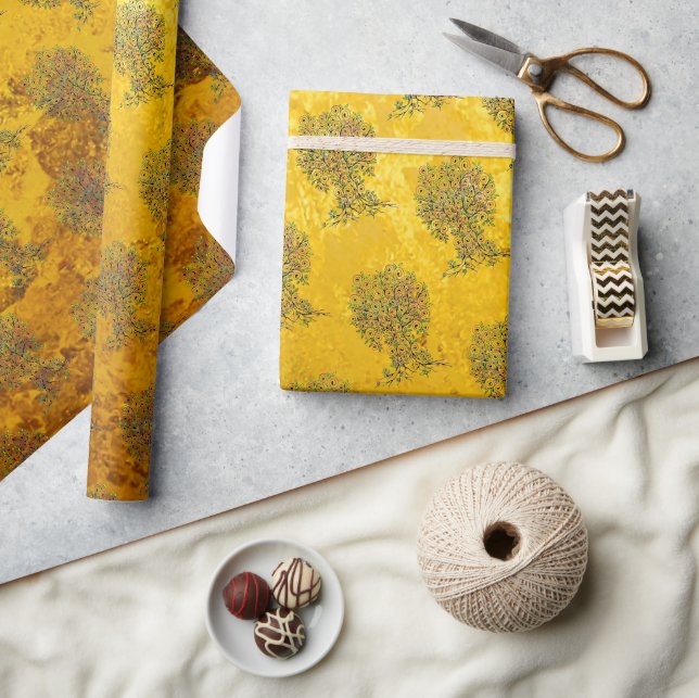 Tree Of Life - Spirals Leaves Fruits 1 Wrapping Paper (Crafts)