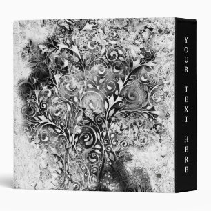 Tree Of Life - Spirals Leaves Grunge Style 1 3 Ring Binder