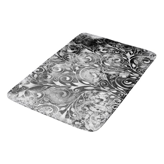 Tree Of Life - Spirals Leaves Grunge Style 1 Bath Mat (Angled)