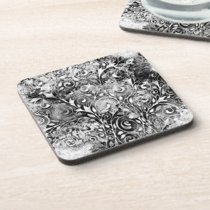 Tree Of Life - Spirals Leaves Grunge Style 1 Beverage Coaster