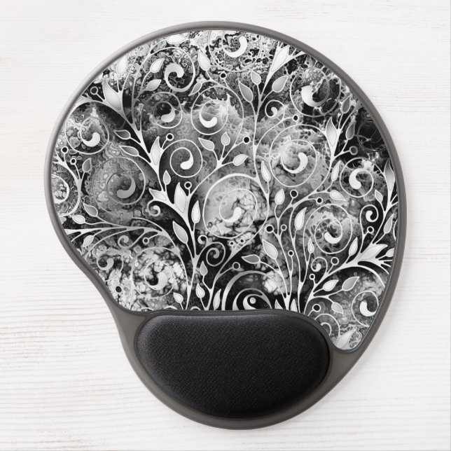 Tree Of Life - Spirals Leaves Grunge Style 1 Gel Mouse Pad (Front)