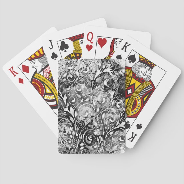 Tree Of Life - Spirals Leaves Grunge Style 1 Poker Cards (Back)