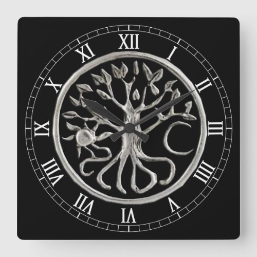 Tree Of Life Square Roman Numerals Clock