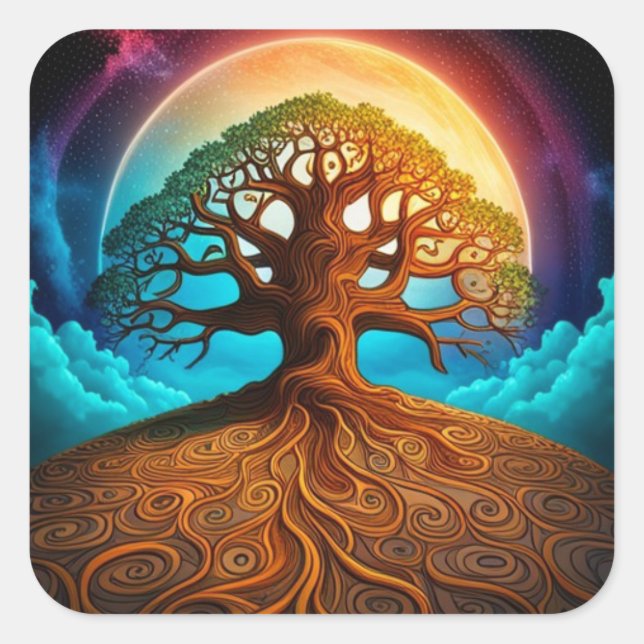 Tree of Life Square Stickers  (Front)